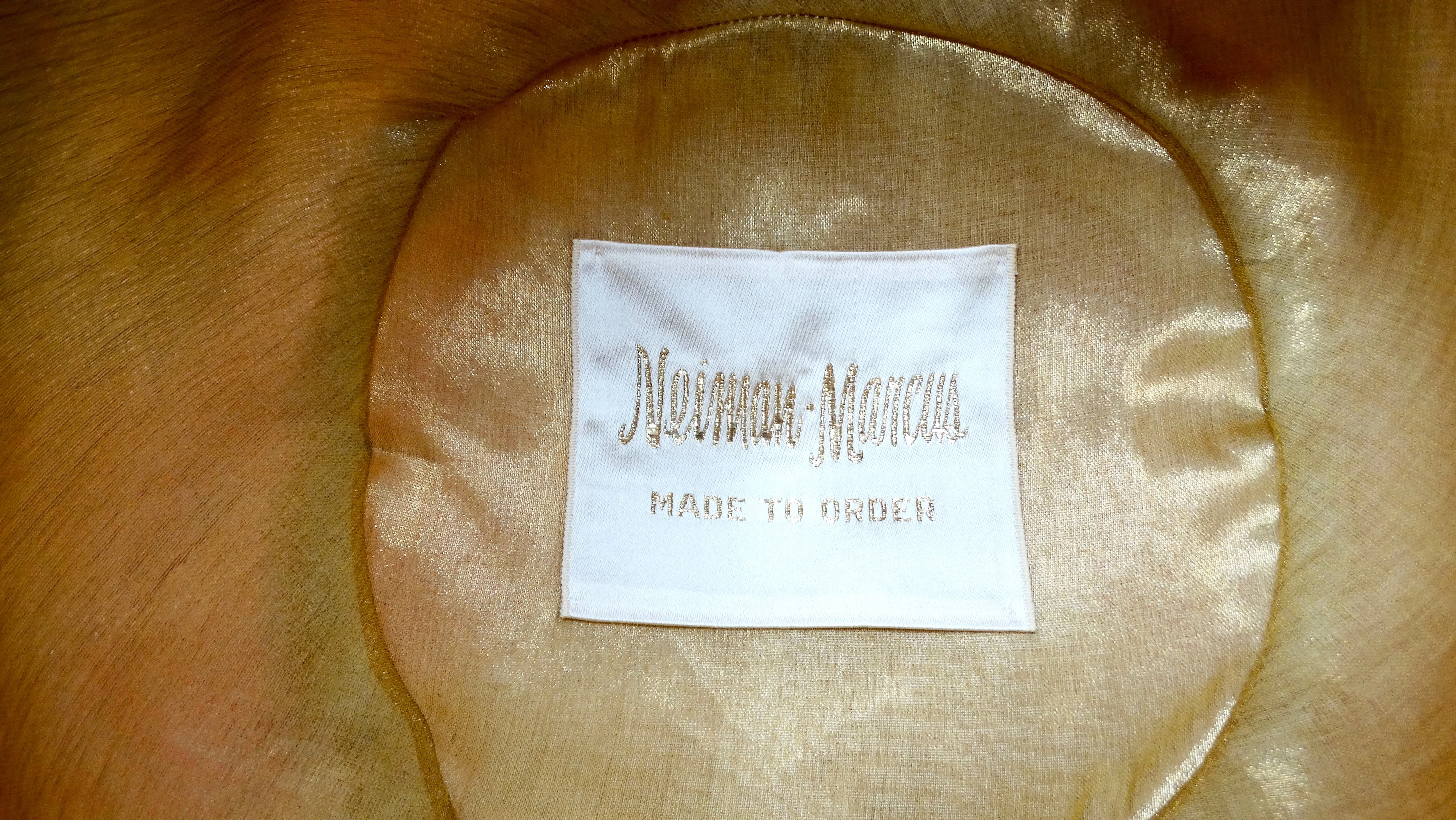 1960s Neiman Marcus Custom Pink Stripe Print Silk Turban