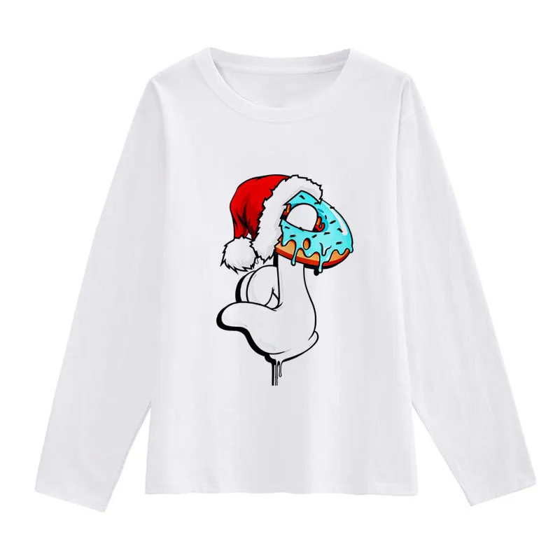 2021 Fashion Christmas White Shirt For Ladies Z