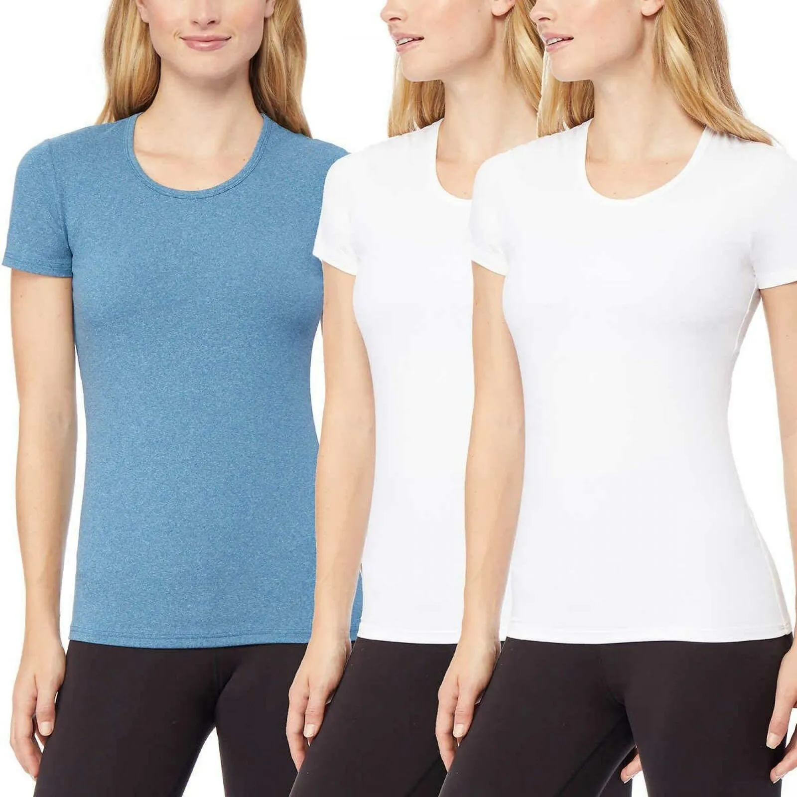 32 Degrees Cool Women's 3 Pack Short Sleeve Scoop Neck T-Shirts