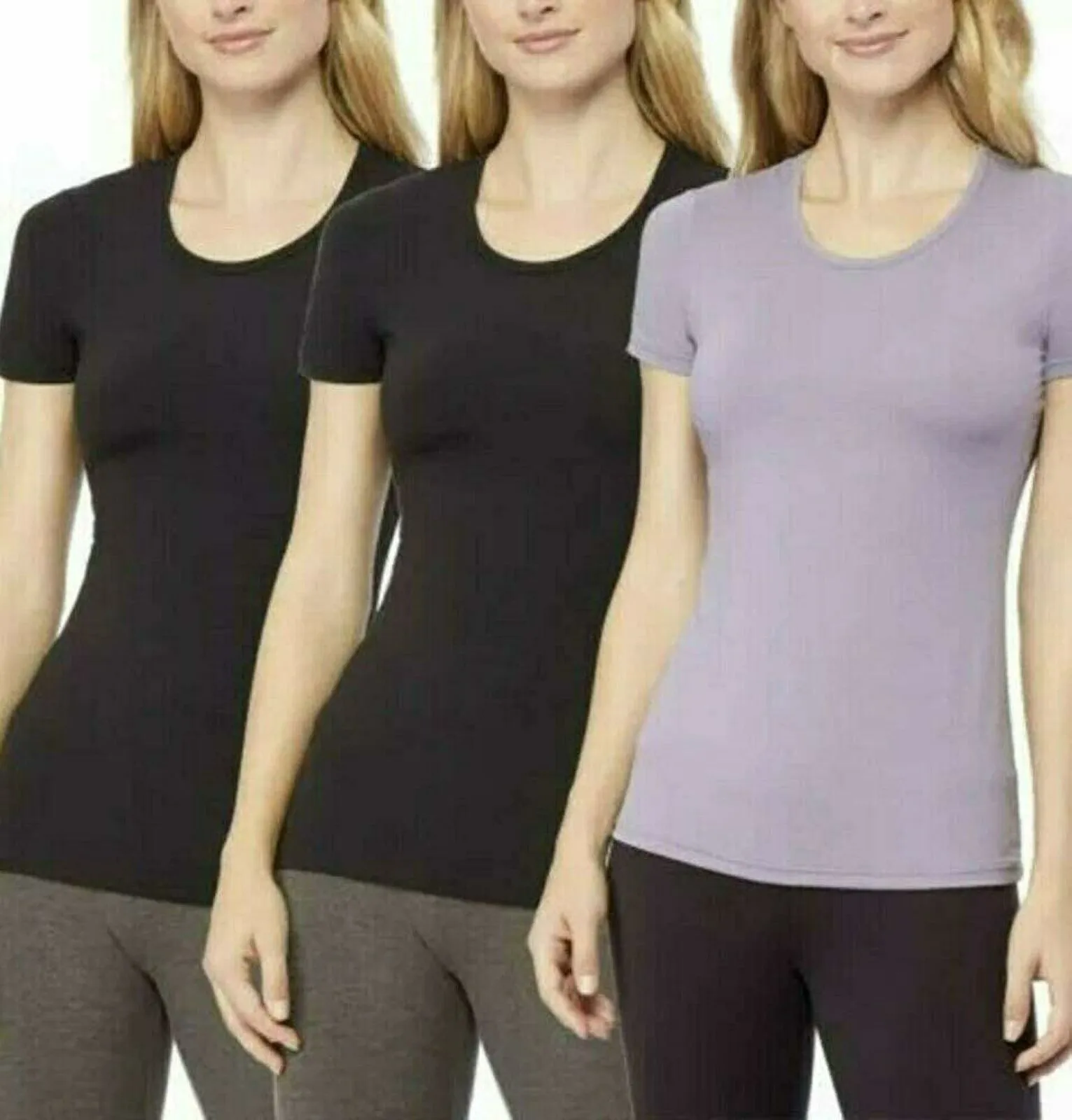 32 Degrees Cool Women's 3 Pack Short Sleeve Scoop Neck T-Shirts