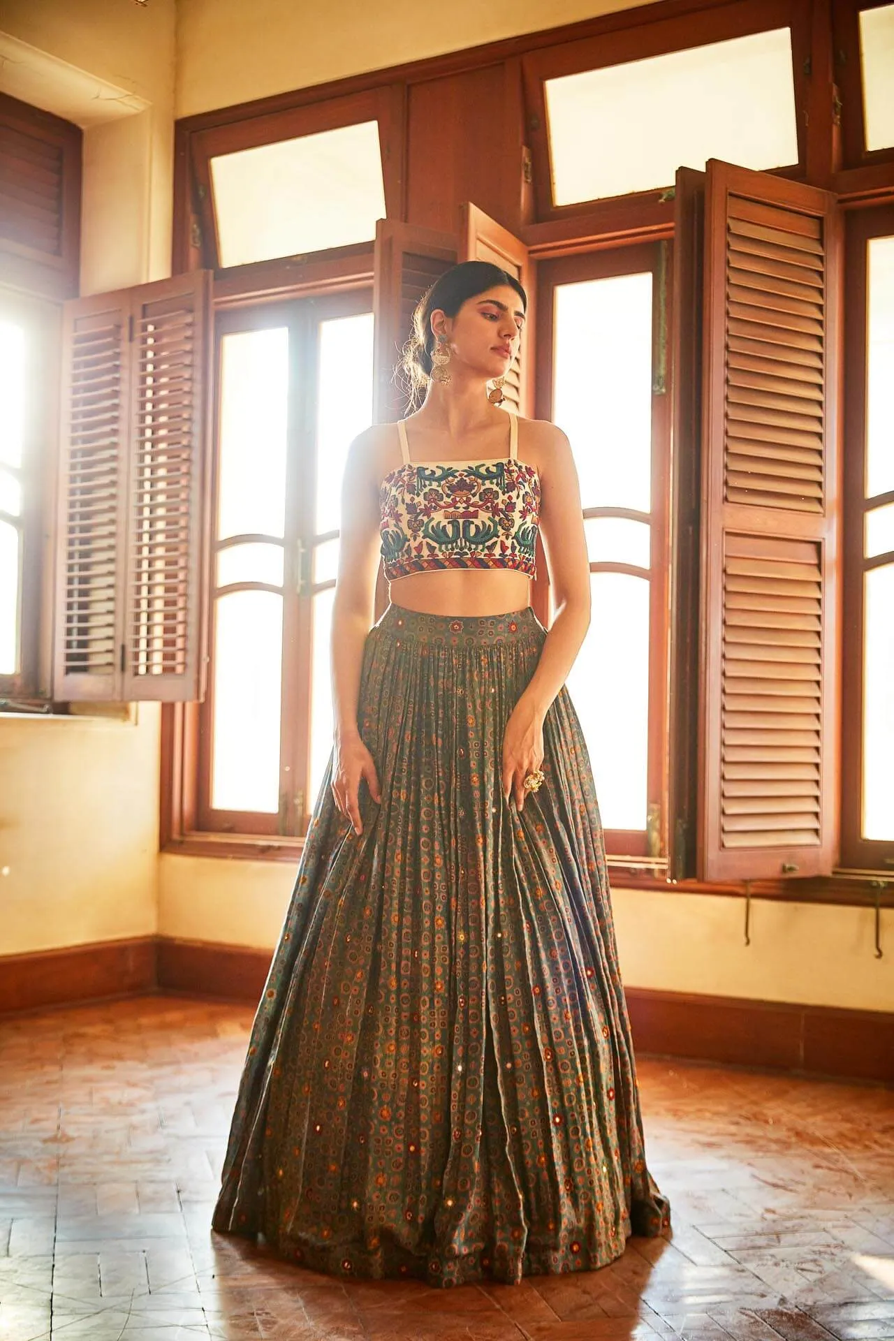 Ajrakh Lehenga Set