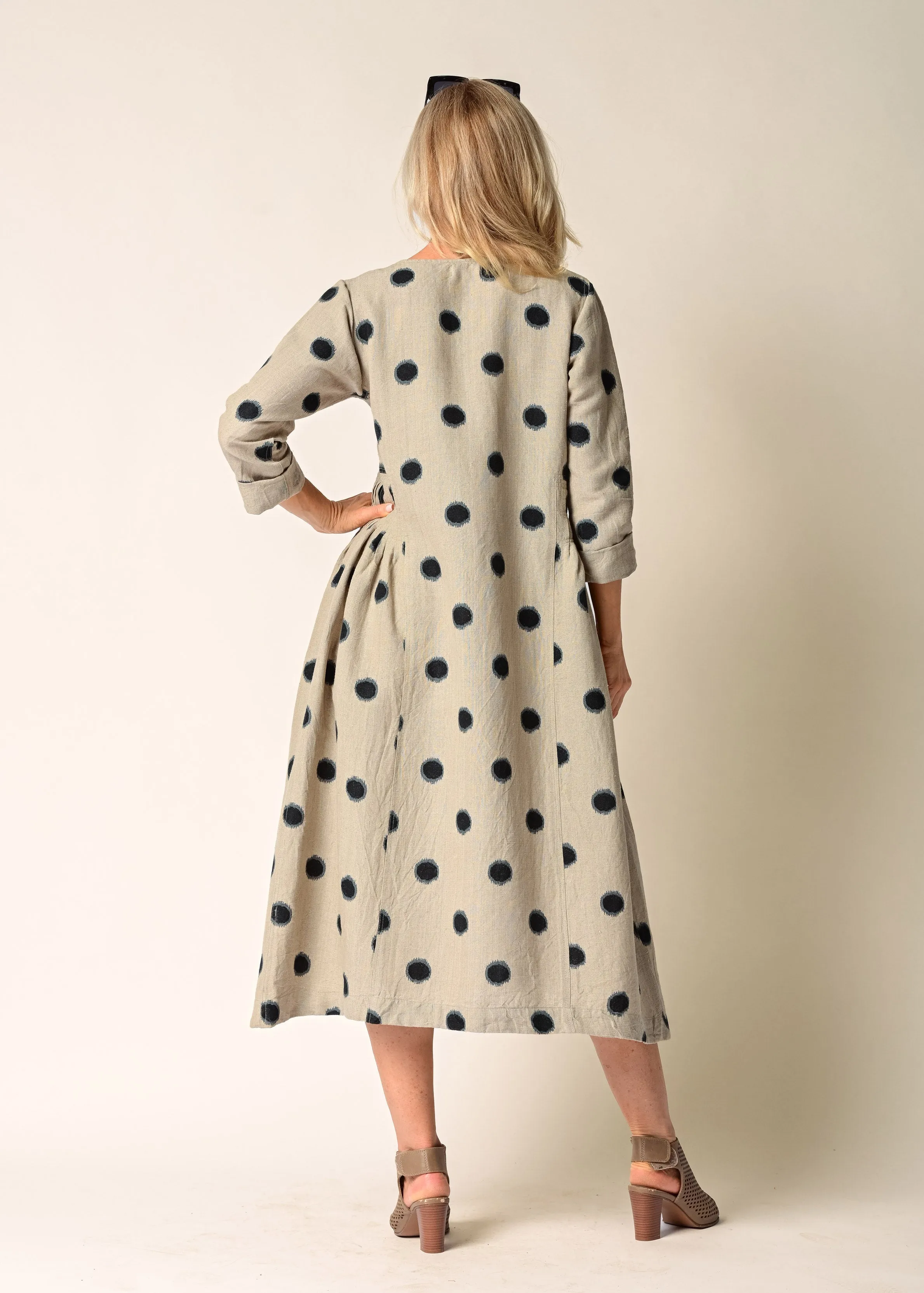 Alpine Linen Blend  Dress in Latte