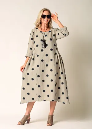 Alpine Linen Blend  Dress in Latte