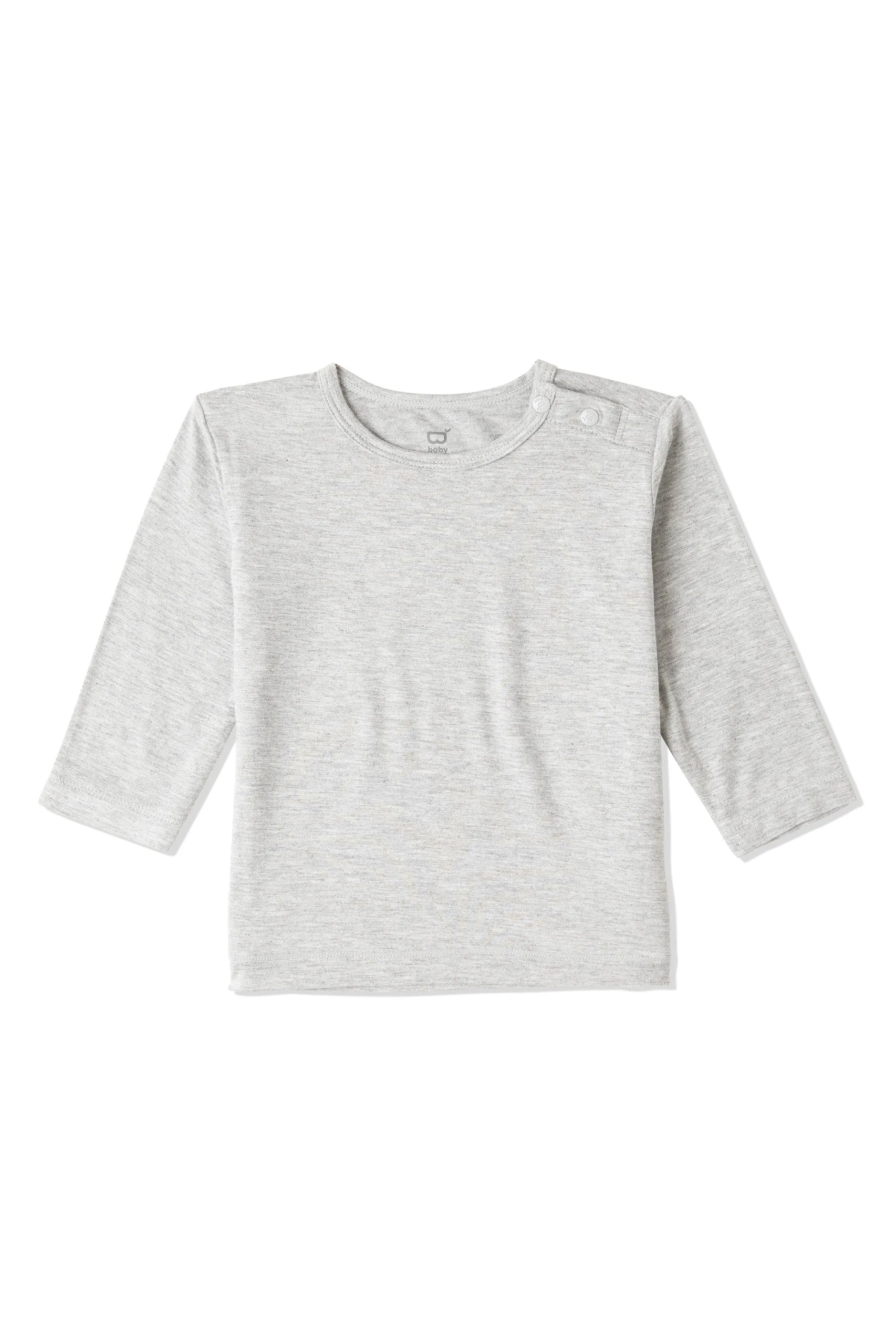 Baby Long Sleeve Top - Light Grey Marl