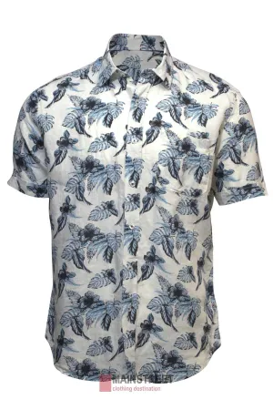 Back Bay Linen Print Short Sleeve Shirt