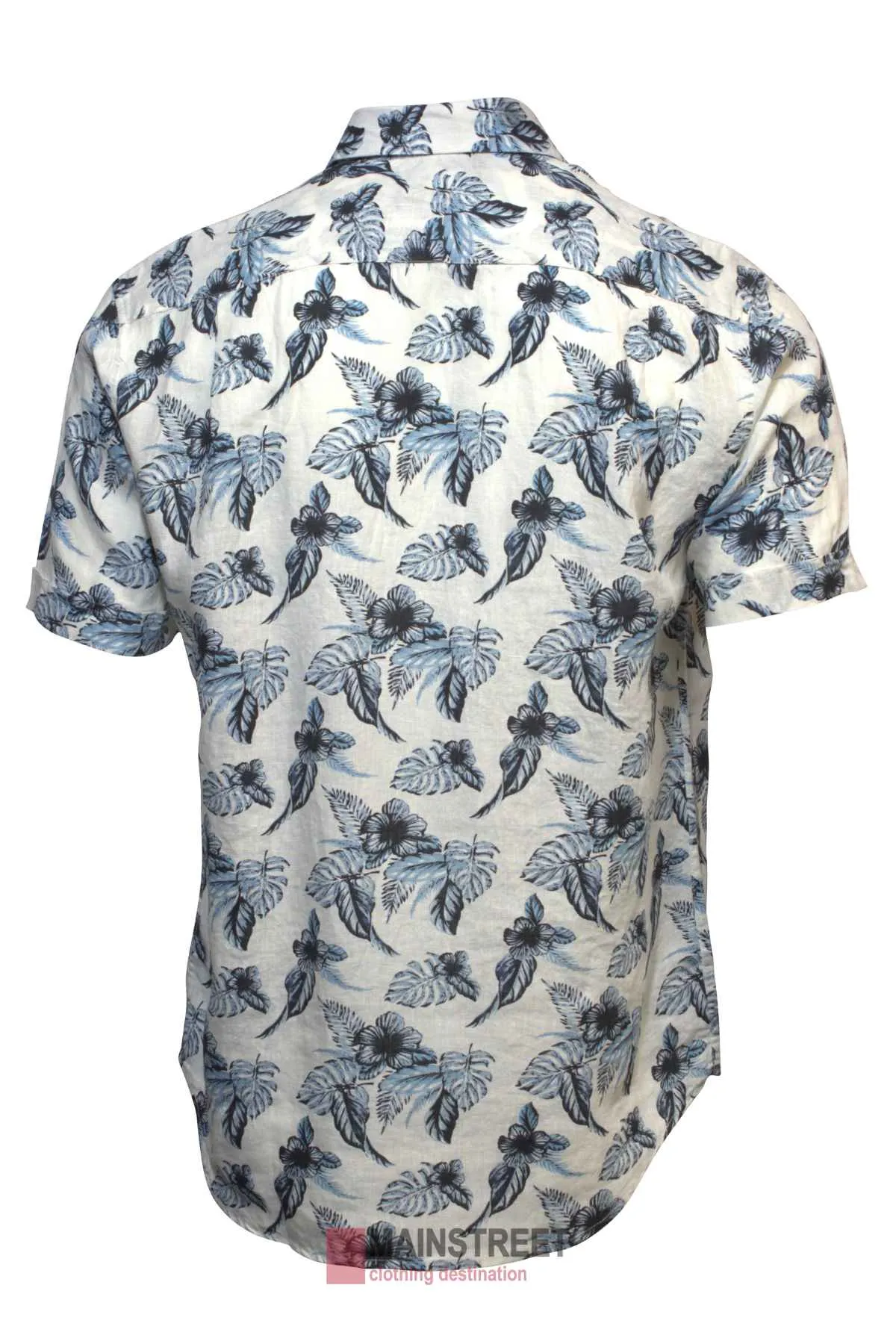Back Bay Linen Print Short Sleeve Shirt