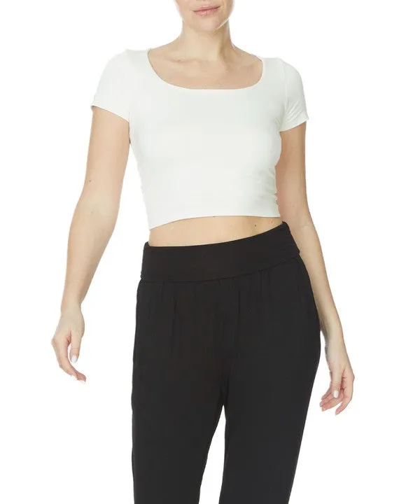BAMBOO double layer crop tee