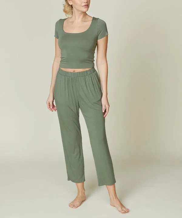 BAMBOO double layer crop tee