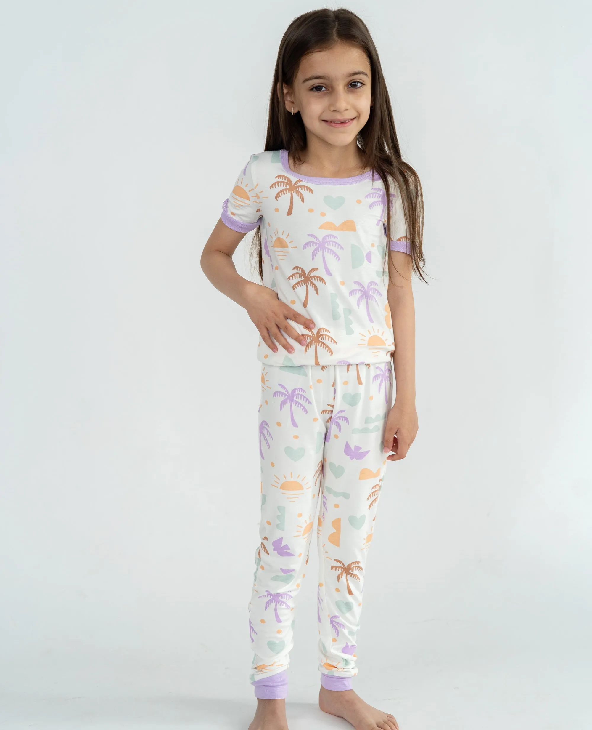Bamboo Short Sleeve Pajama Set (Boho Surf Print)
