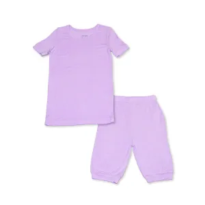Bamboo Short Sleeve Top & Shorts Pajama Set (Lavender Bloom)
