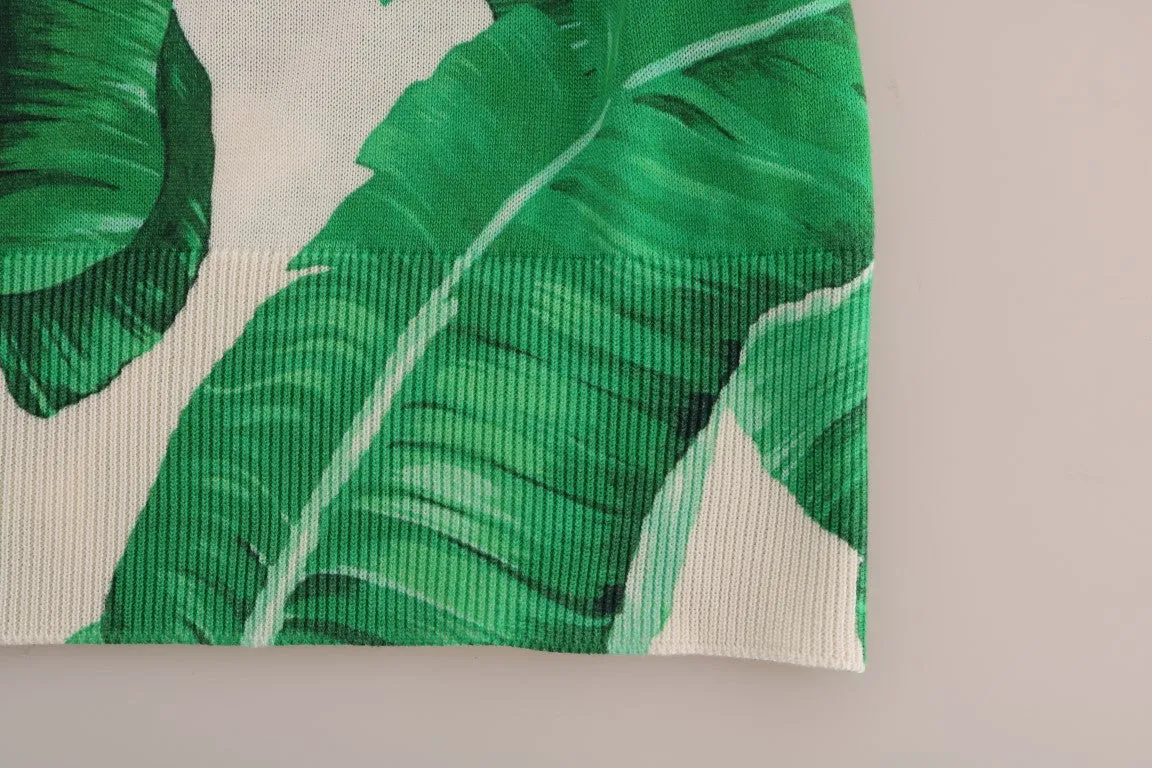 Banana Print Silk Polo T-Shirt