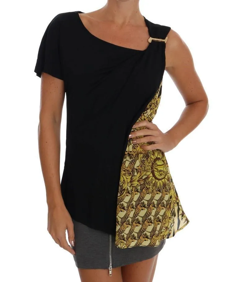 Black Gold Silk Baroque Blouse
