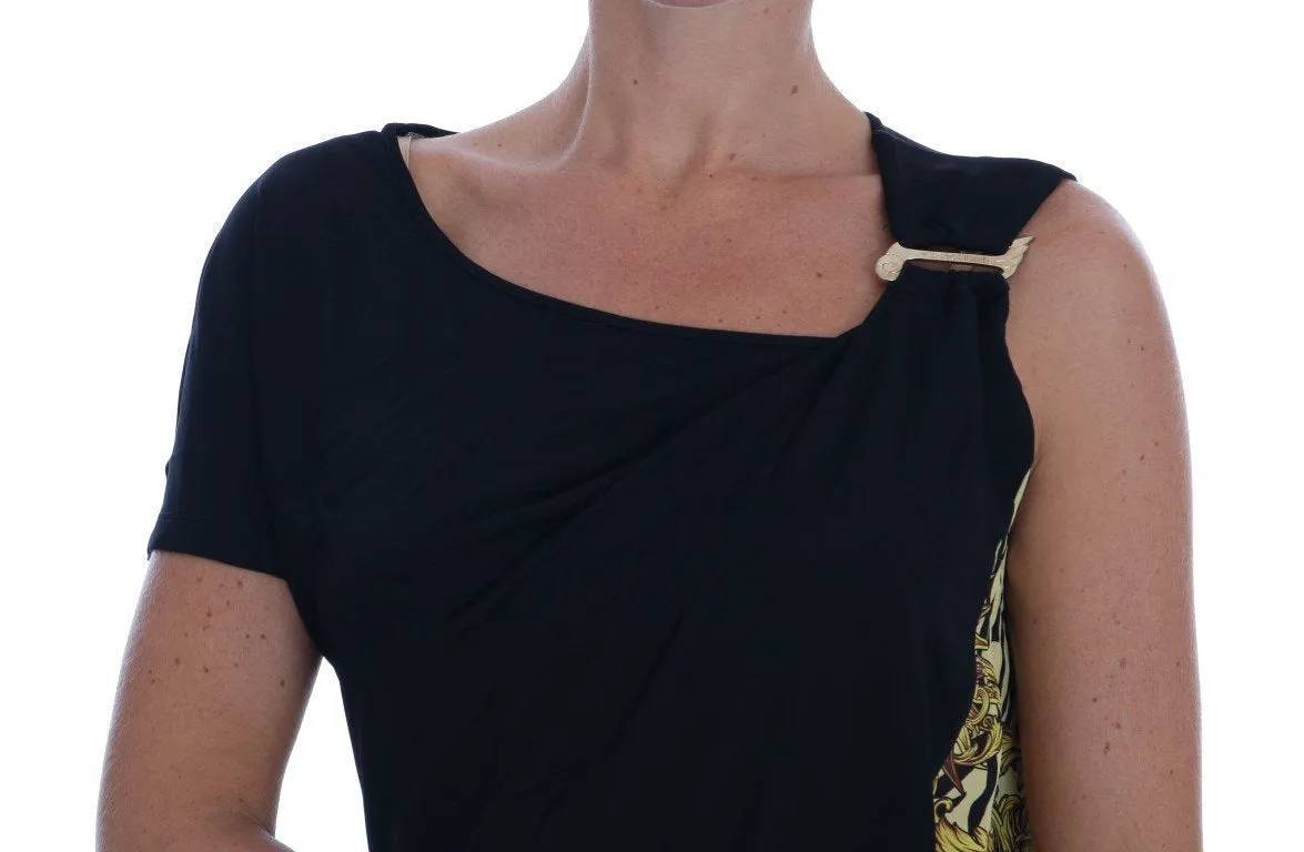 Black Gold Silk Baroque Blouse