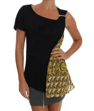 Black Gold Silk Baroque Blouse