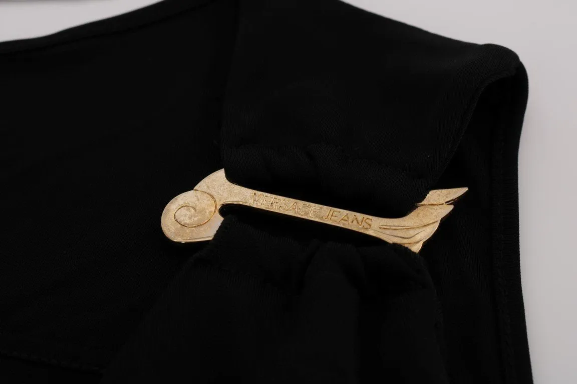 Black Gold Silk Baroque Blouse