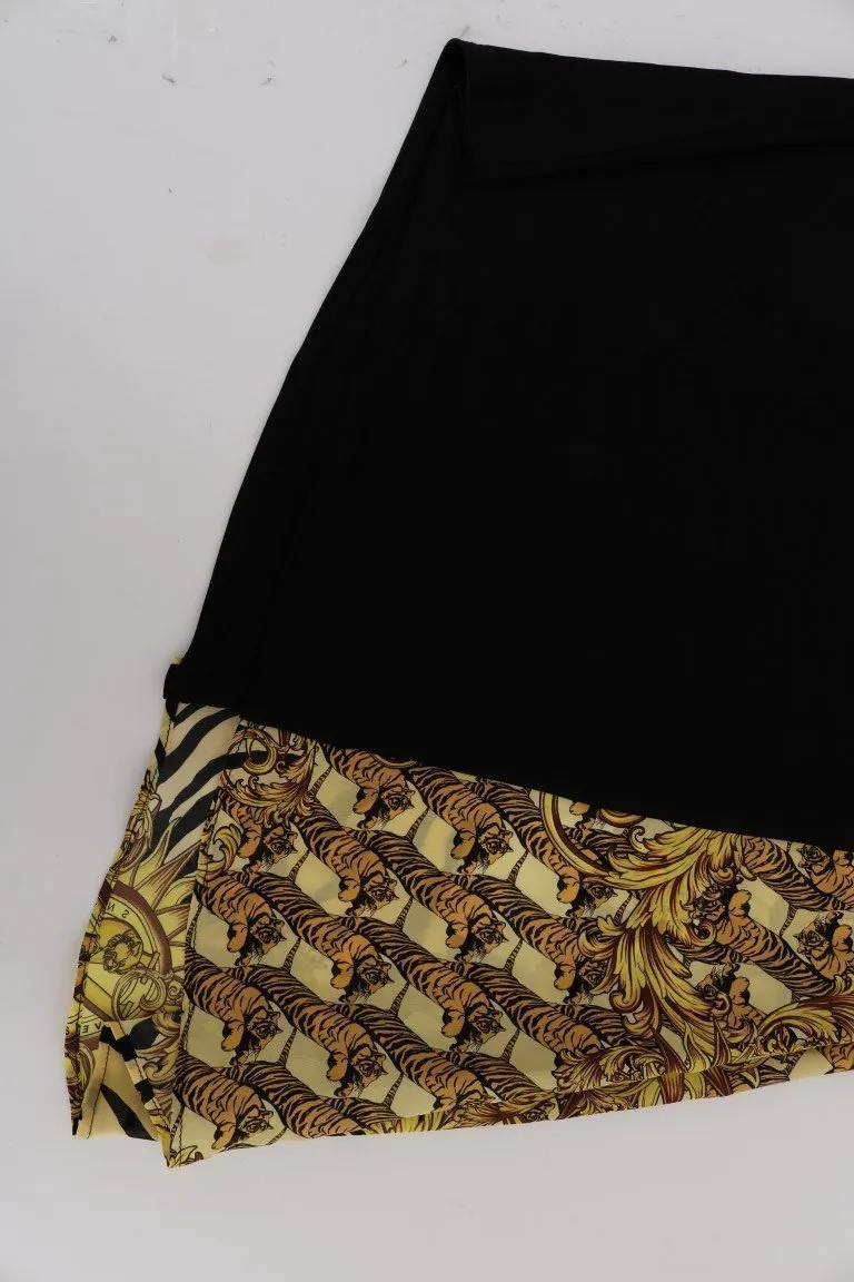 Black Gold Silk Baroque Blouse