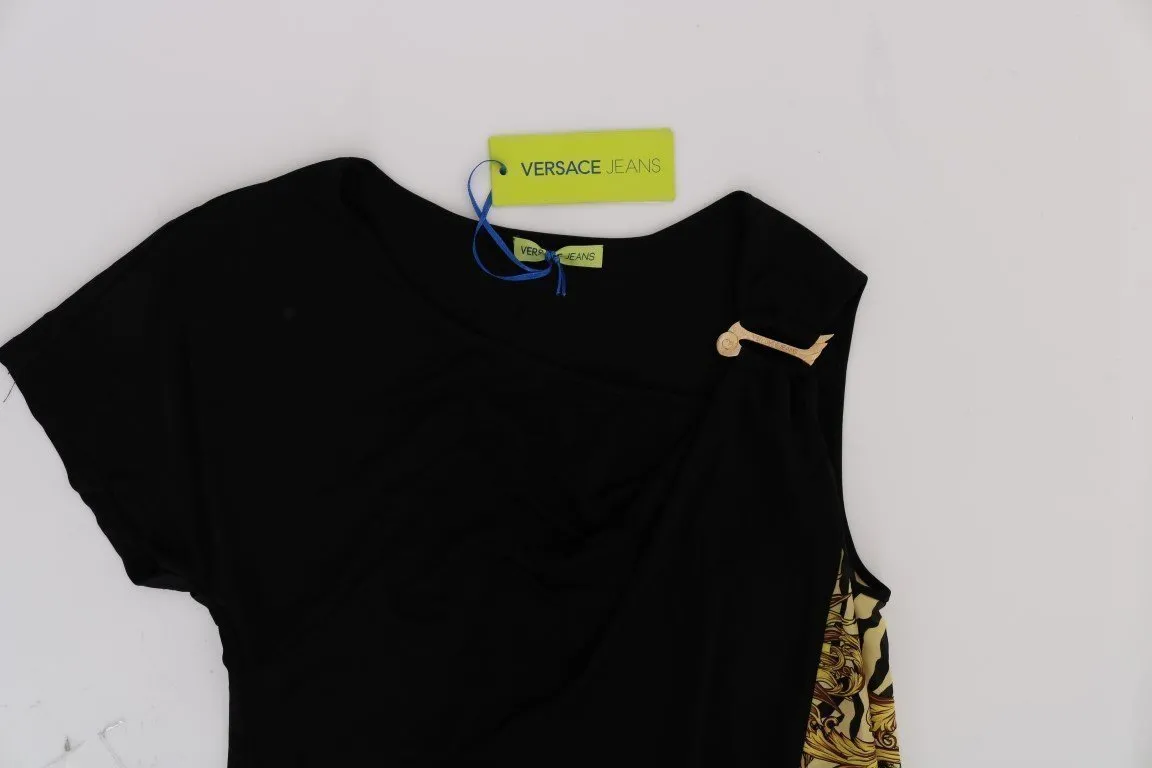 Black Gold Silk Baroque Blouse