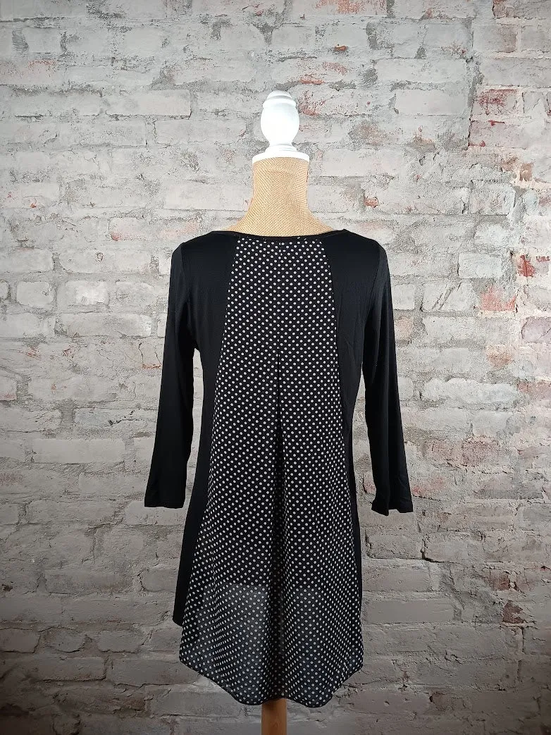 Black Knit Front Polka-Dot Back Detail