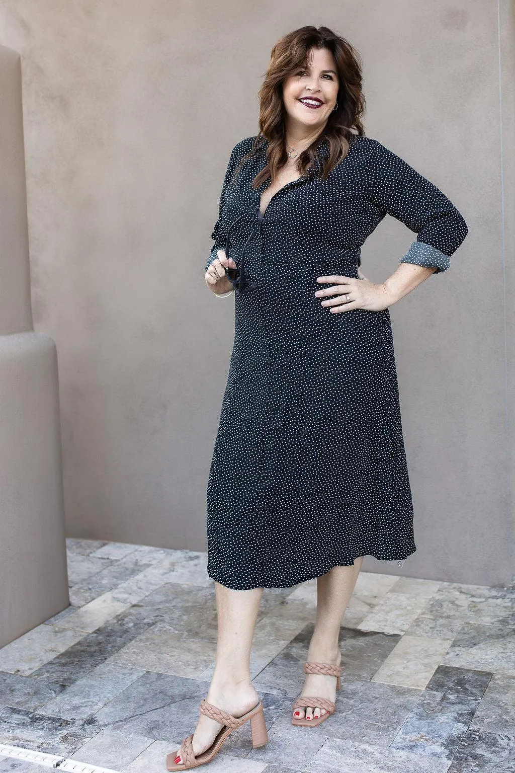 Black Polka Dot Shirtdress