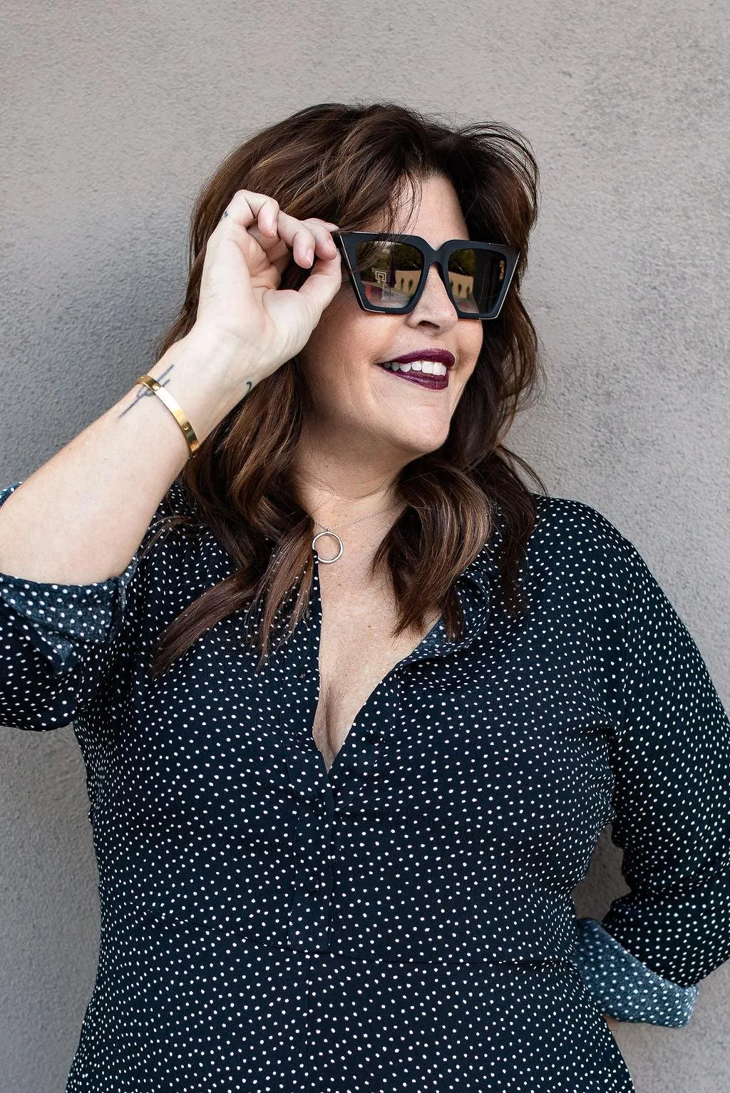 Black Polka Dot Shirtdress