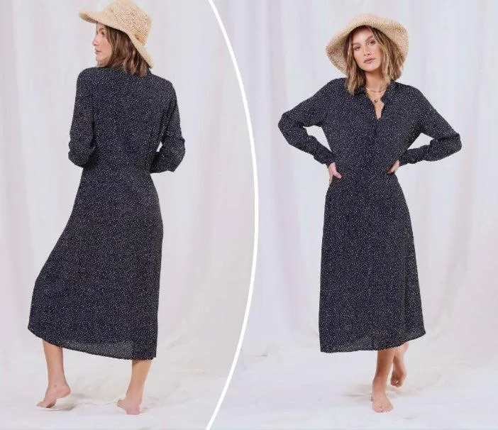Black Polka Dot Shirtdress