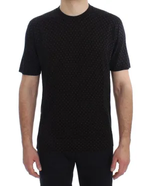Black Red Polka Dotted Silk T-shirt