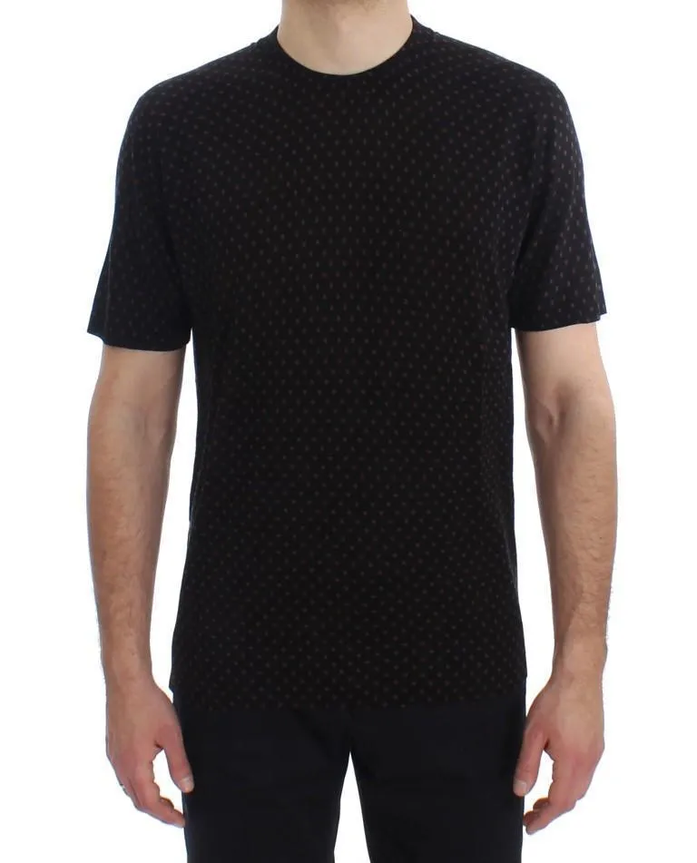 Black Red Polka Dotted Silk T-shirt