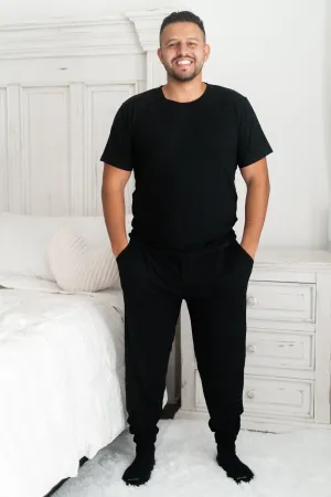 Black Rib Men's Jogger Set
