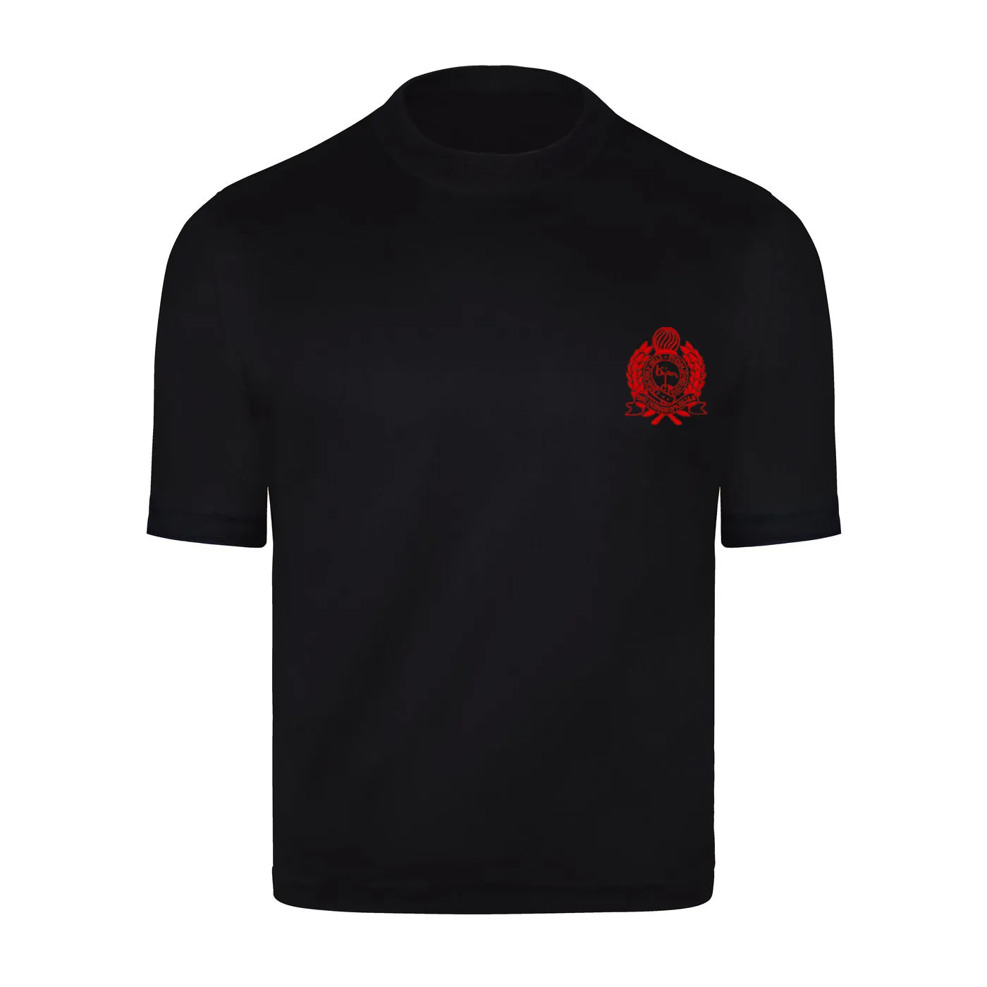 Black with Red Crest Short Sleeve T-Shirt