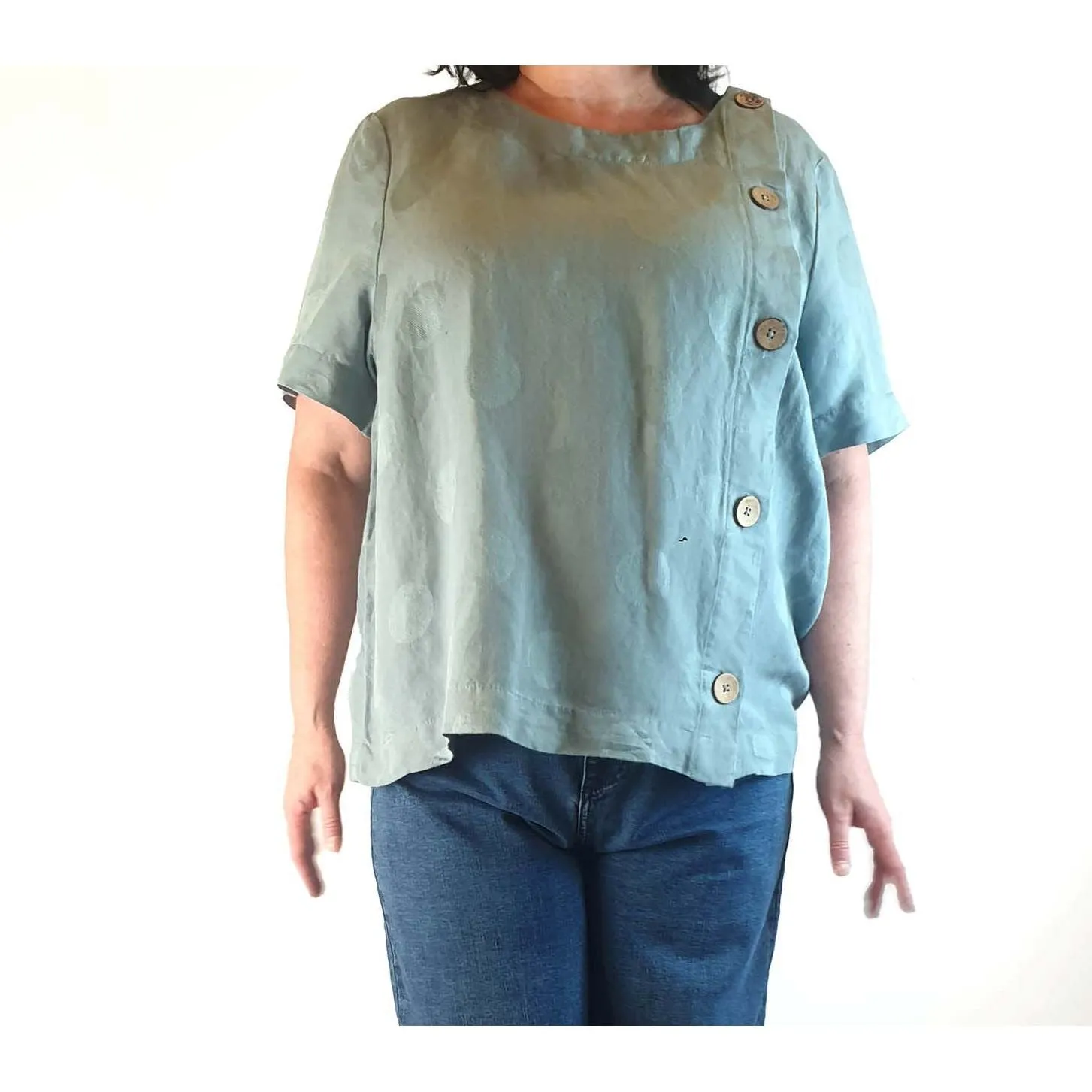 Blue linen top size XL
