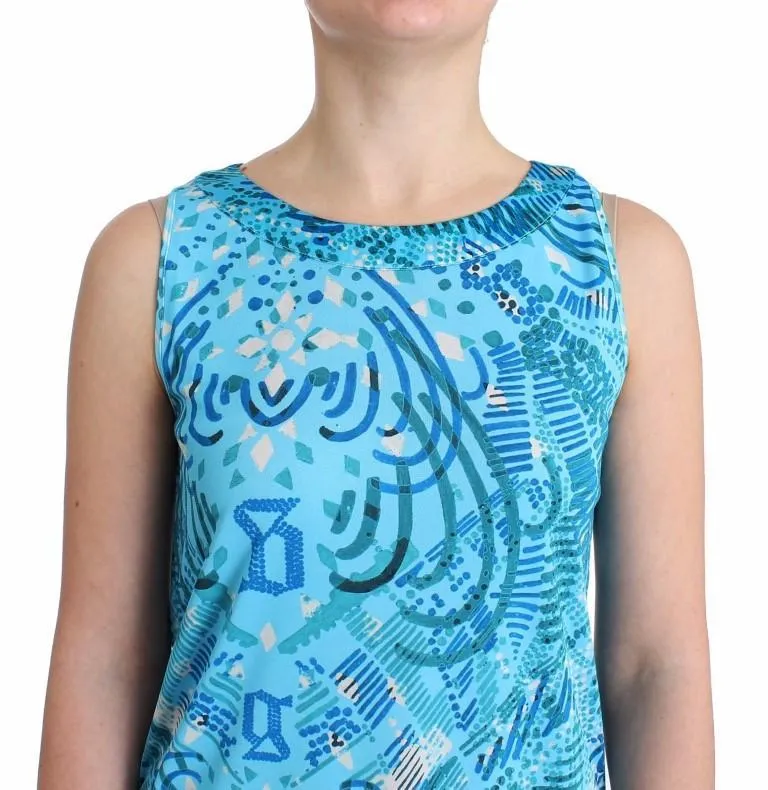 Blue printed tank top