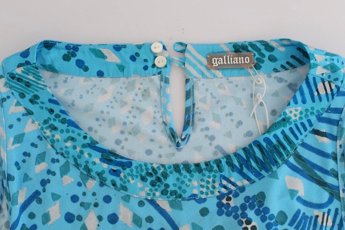 Blue printed tank top