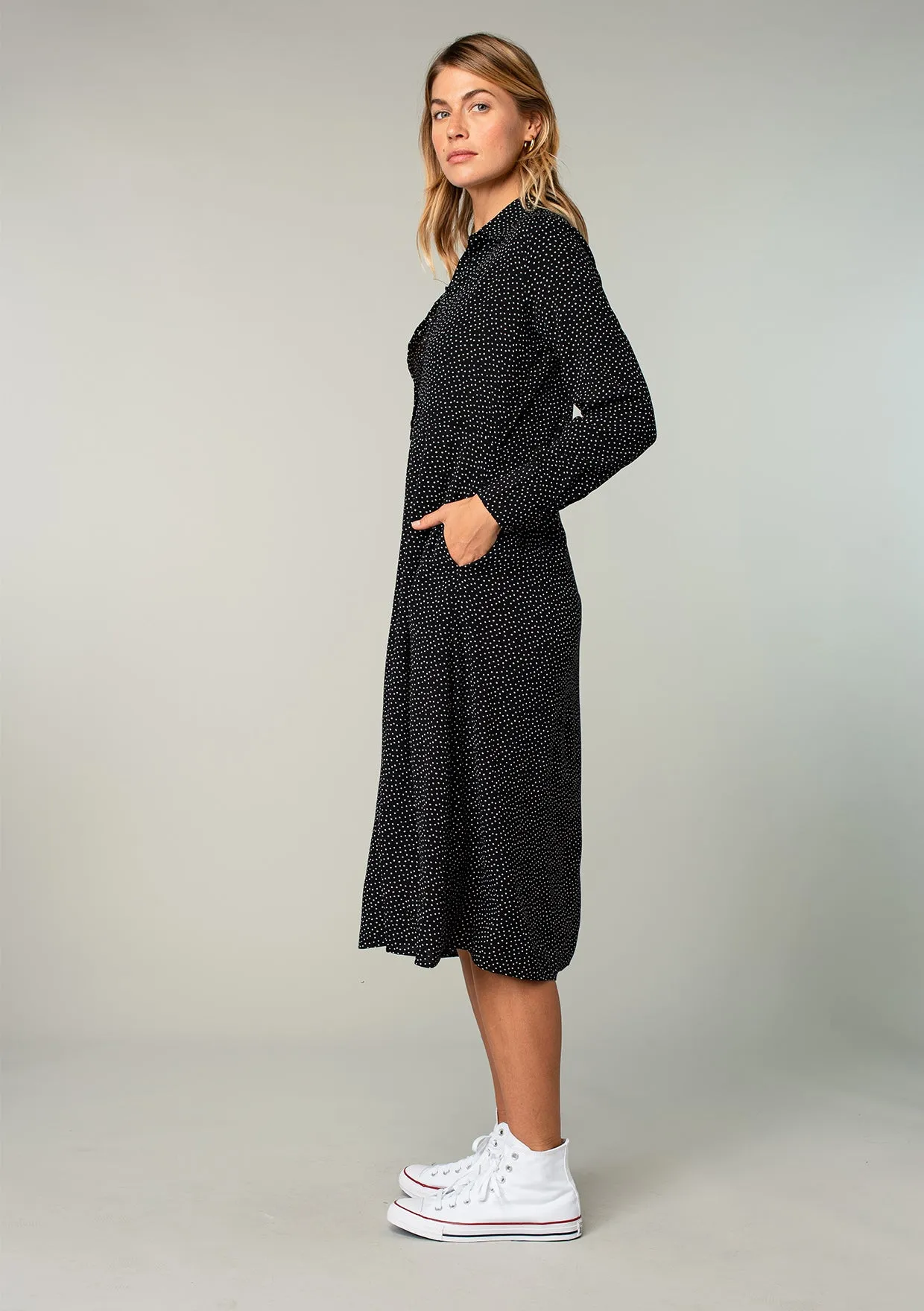 Bonjour Button Front Midi Dress