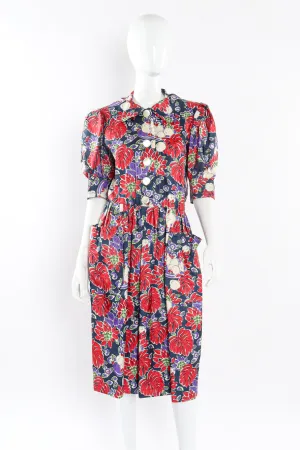 Botanical Printed Silk Dress