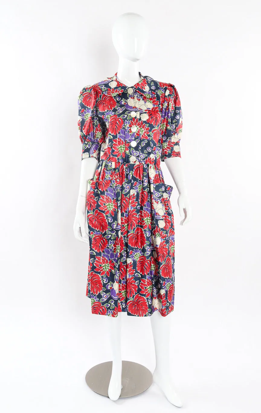 Botanical Printed Silk Dress