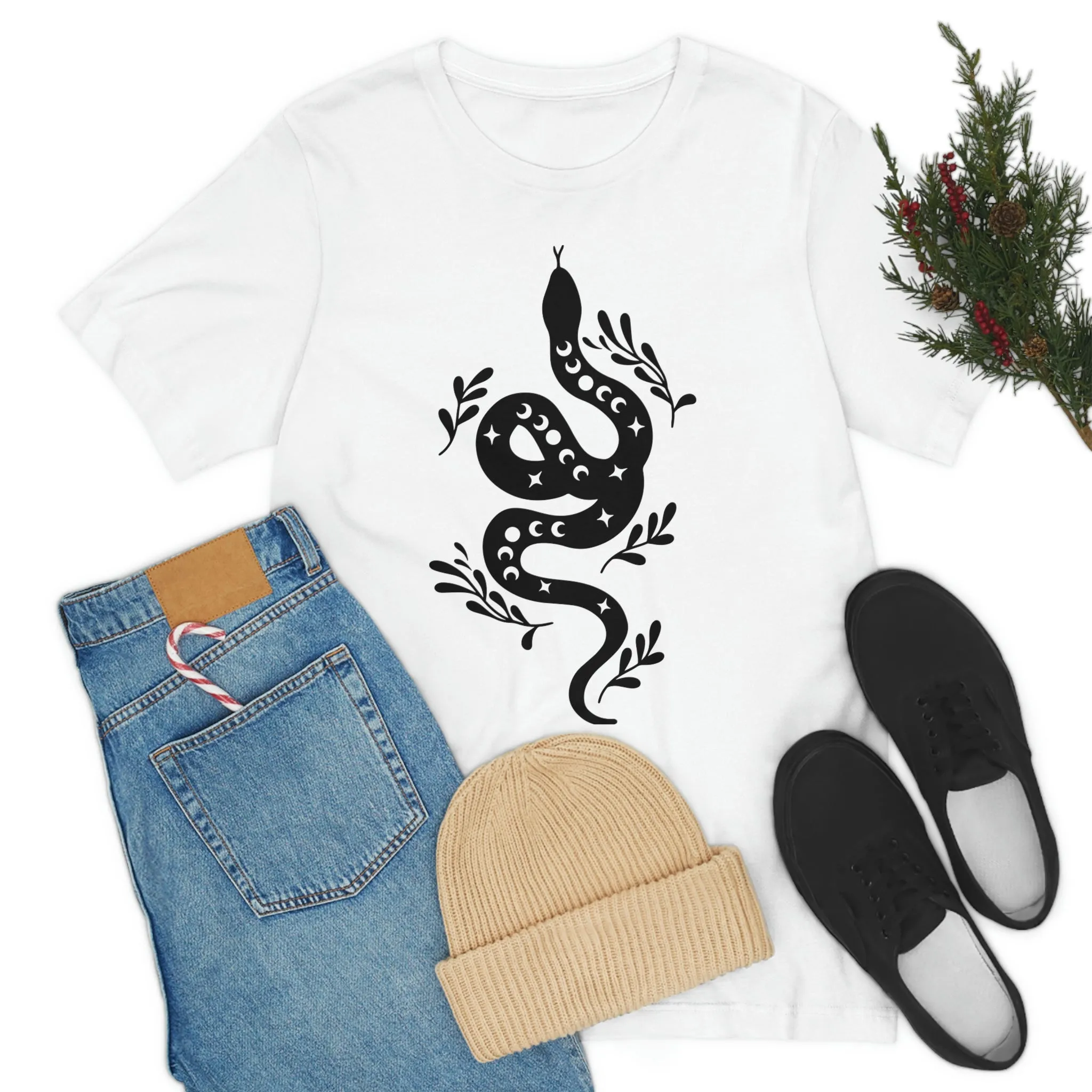 Celestial Snake Tee Shirt, Unisex Jersey Short Sleeve Tee
