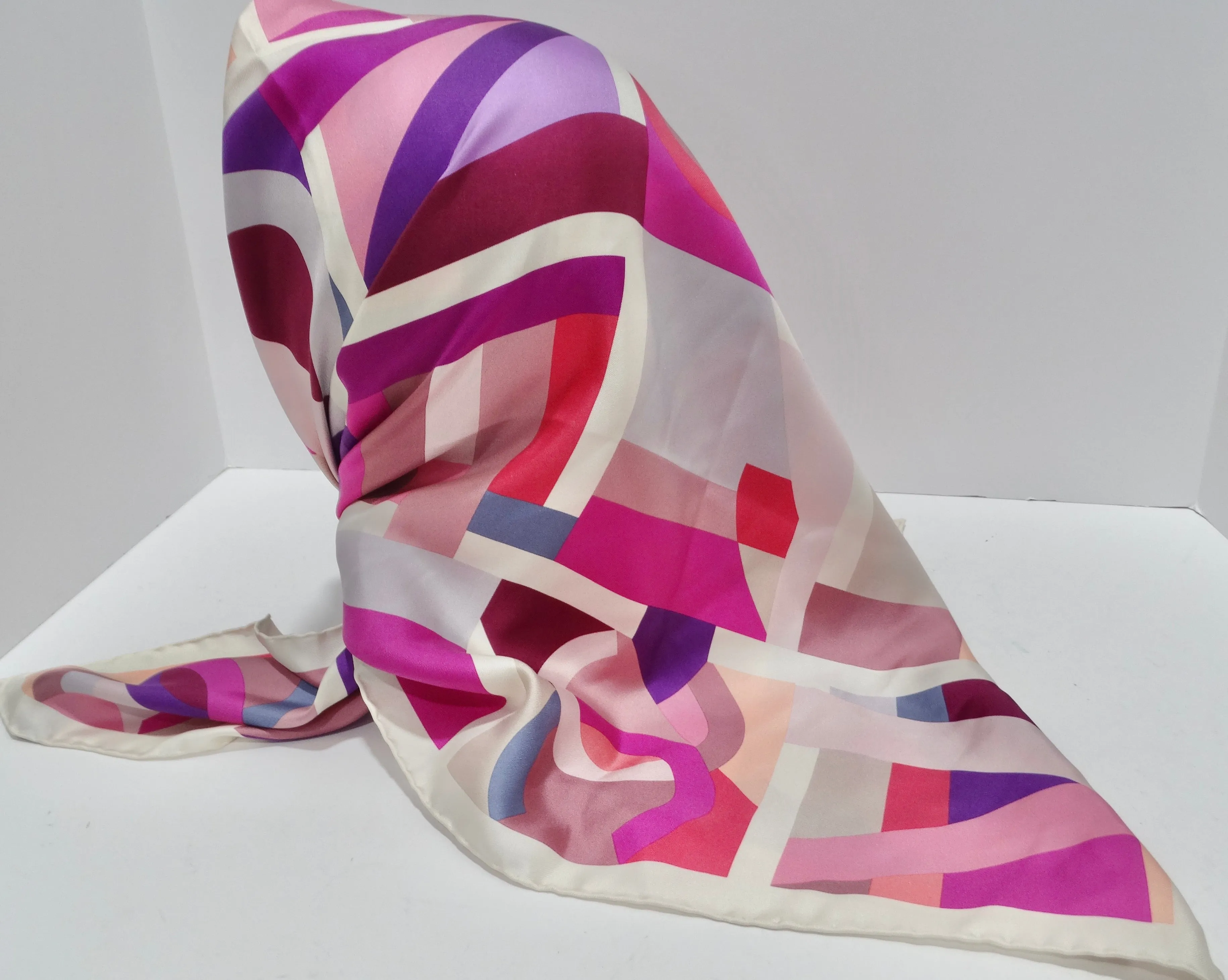 Chanel Multicolor Silk Logo Scarf