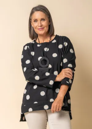 Charity Linen Blend  Top in Onyx