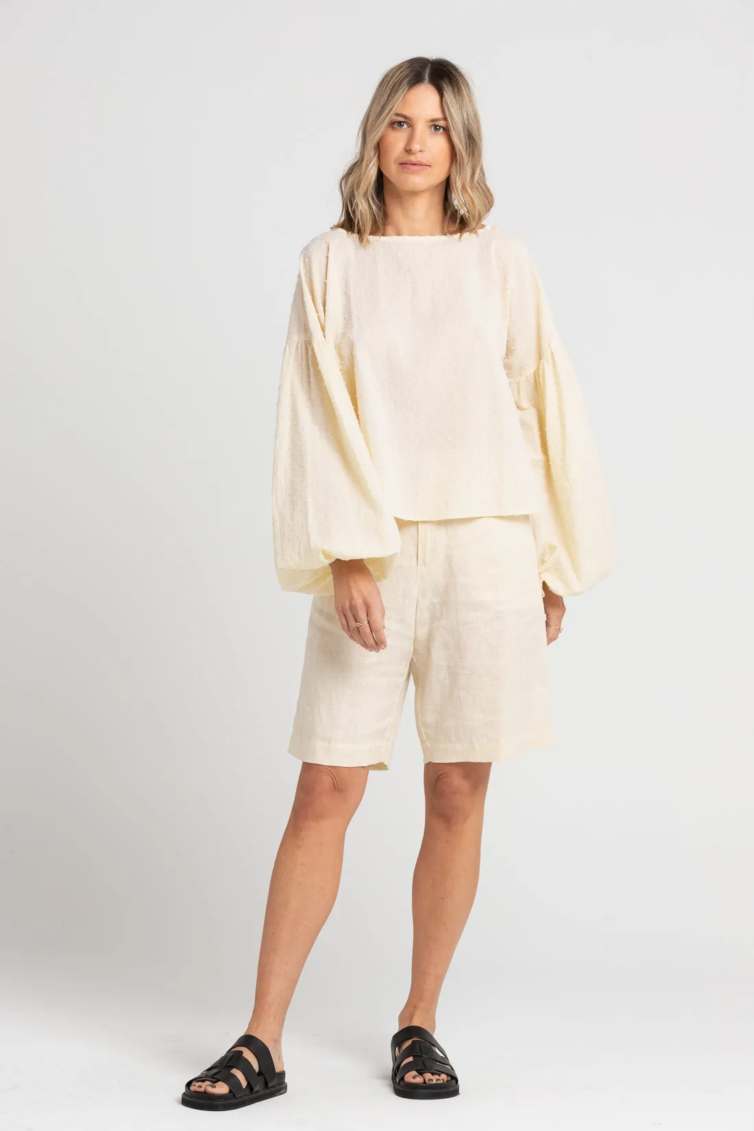 Charlotte Billowed Sleeve Blouse Shell Polka Dot