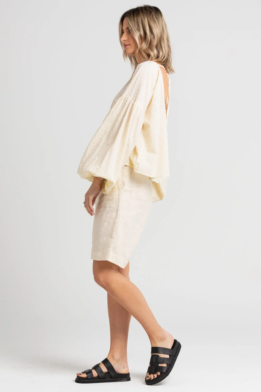 Charlotte Billowed Sleeve Blouse Shell Polka Dot