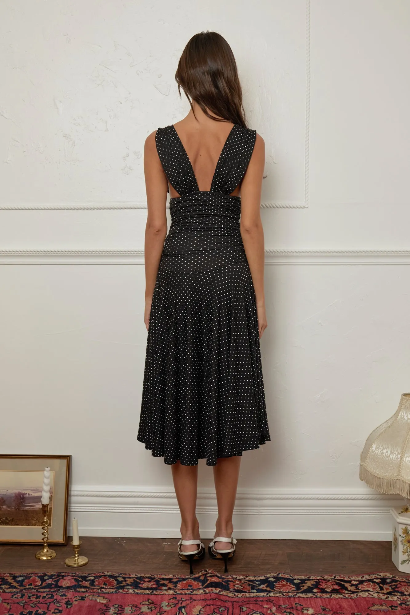 CHARLOTTE DRESS - BLACK POLKA DOT
