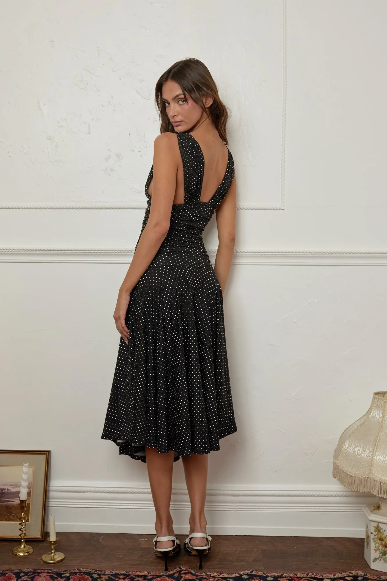 CHARLOTTE DRESS - BLACK POLKA DOT
