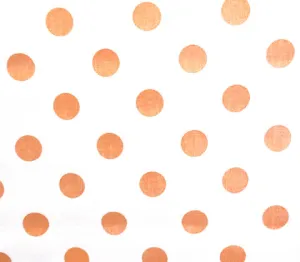 China Seas Fabric: Charade - Custom Orange Dots on White 100% Belgian Linen