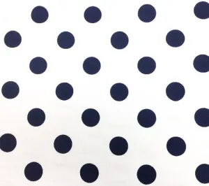 China Seas Fabric: Charade - Custom White with Navy Dots on Belgian Linen / Cotton