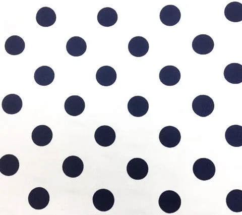 China Seas Fabric: Charade - Custom White with Navy Dots on Belgian Linen / Cotton