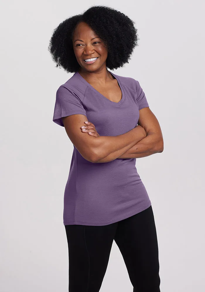 Clearance - Mia Short Sleeve V Neck