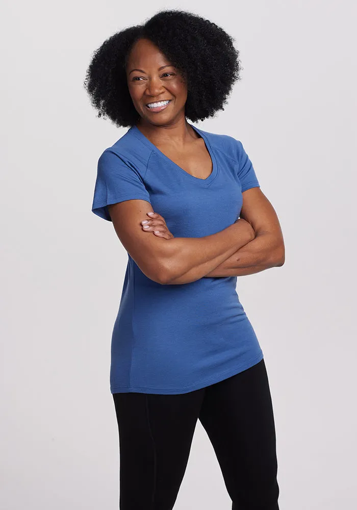 Clearance - Mia Short Sleeve V Neck