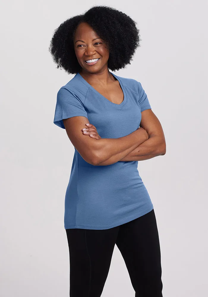 Clearance - Mia Short Sleeve V Neck