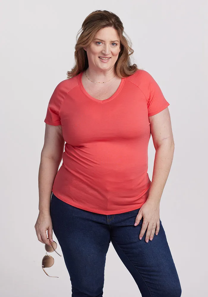 Clearance - Mia Short Sleeve V Neck