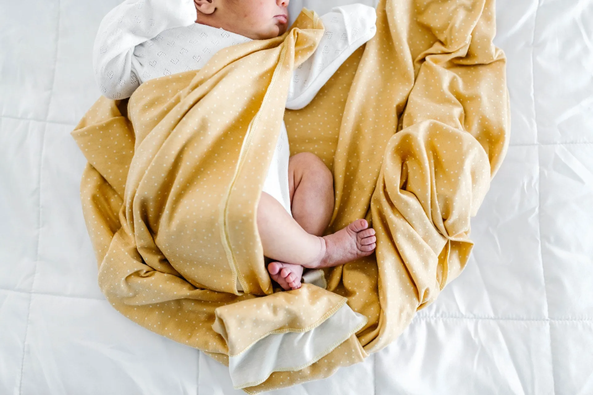 Copper Pearl Marigold Knit Swaddle Blanket